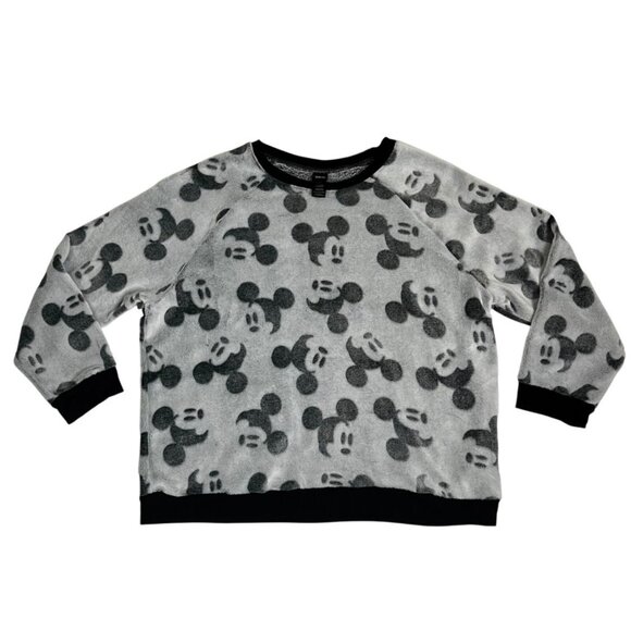 Disney fleece pajamas gray mickey mouse soft long sleeve pullover joggers XXL - Picture 2 of 11